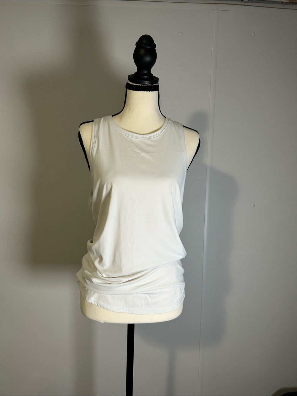 Savvi Women's White Crewneck Tank Top - Sleek Everyday Layering